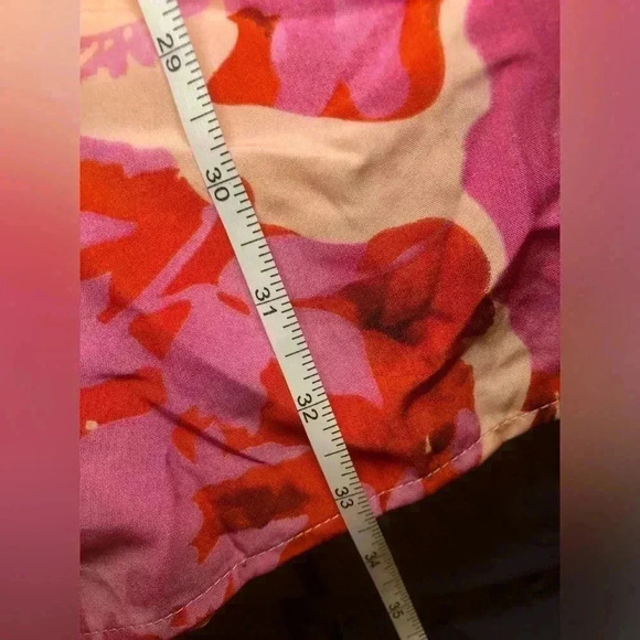 Pink and Red Floral Tie Front One Shoulder Knee-Length Sundress - Picture 9 of 12